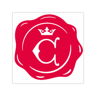 C -旧式なワックスのシールのゴシック様式王冠の大文字 セルフインキングスタンプ