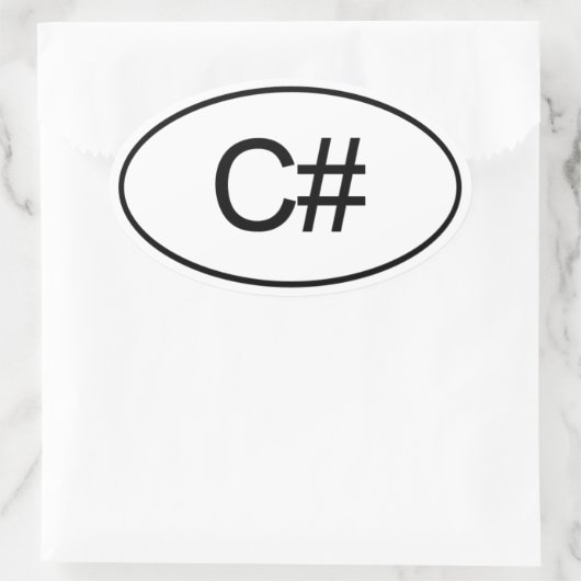 C# 楕円形シール (バッグ)