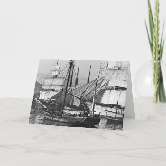 C.港の帆船 カード (正面)