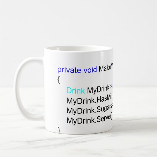 C#鋭いプログラマー茶マグ コーヒーマグカップ (左)