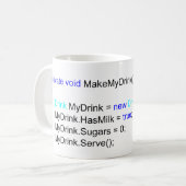 C#鋭いプログラマー茶マグ コーヒーマグカップ (正面左)