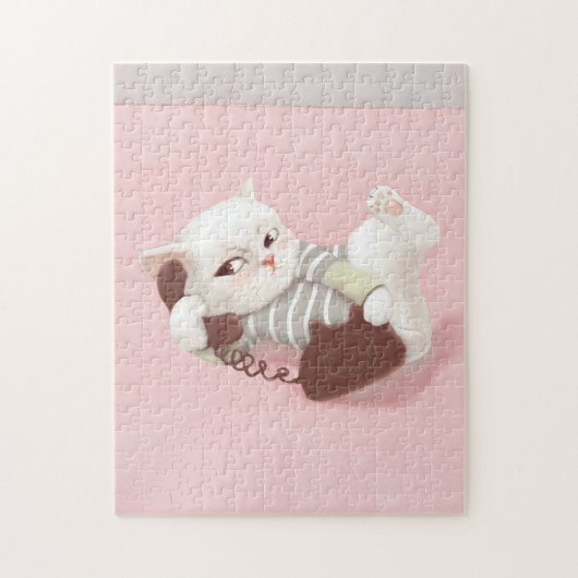 C.電話の中の猫 ジグソーパズル (縦)