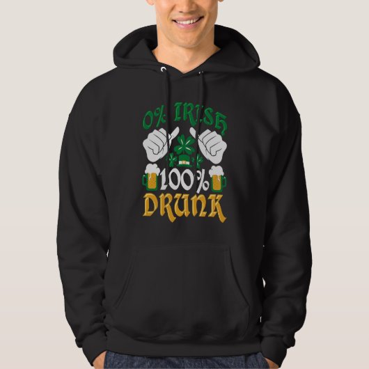 C  0 Irish 100 Drunk St Patrick's Day パーカ (正面)