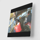 C-130ヘラクレスのコックピット_軍隊航空機 スクエア壁時計 (傾斜)