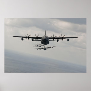 C-130ヘラクレスの整列 ポスター