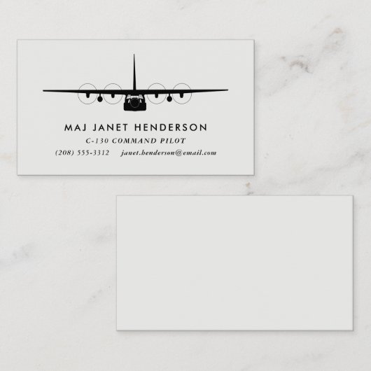 C-130ヘラクレスプロフェッショナルパイロット 名刺 (正面/裏面)