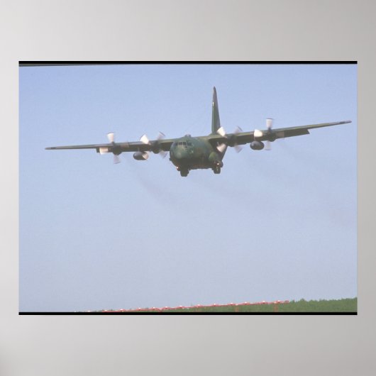 C-130ヘラクレス接近_軍隊航空機 ポスター (正面)