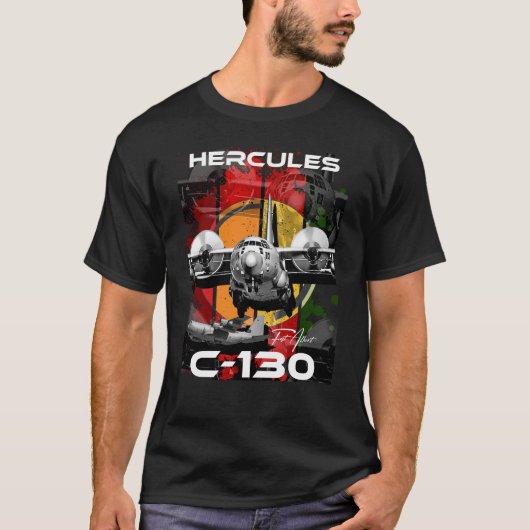 C-130ヘラクレス軍隊機 Tシャツ (正面)