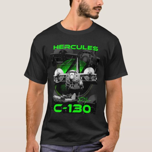 C-130ヘラクレス軍隊機 Tシャツ (正面)