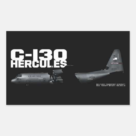 C-130ヘラクレス 長方形シール (正面)