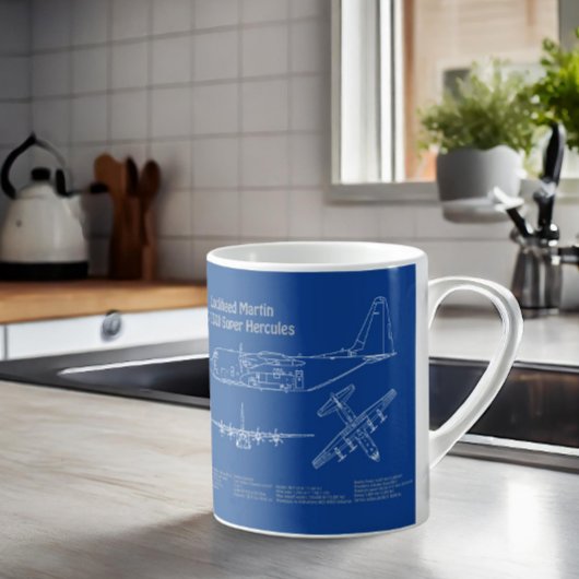 C-130ヘラクレス – 飛行機の設計図の計画AD コーヒーマグカップ