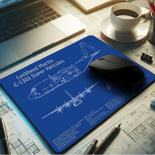 C-130ヘラクレス – 飛行機の設計図の計画AD マウスパッド