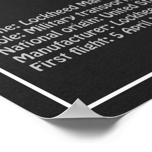 C-130ヘラクレス – 飛行機の設計図の計画PD ポスター (角)