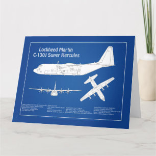 C-130ヘラクレス – 飛行機の設計図プランABD サンキューカード