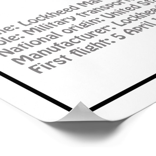 C-130ヘラクレス – 飛行機の設計図プランBD ポスター (角)