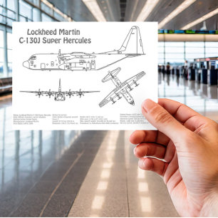 C-130ヘラクレス – 飛行機の設計図プランBD ポストカード
