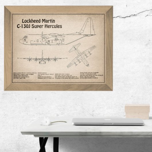 C-130ヘラクレス – 飛行機の設計図プランSD フォトプリント