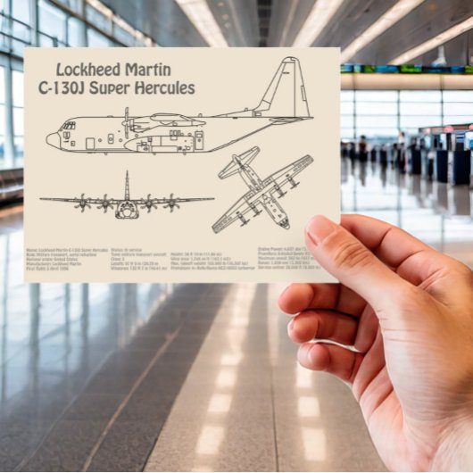 C-130 ヘルキュリーズ - 航空機設計図計画 SD ポストカード