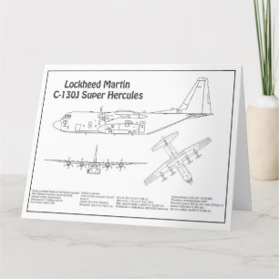 C-130 ヘルキュレス - 航空機設計図計画 BD サンキューカード