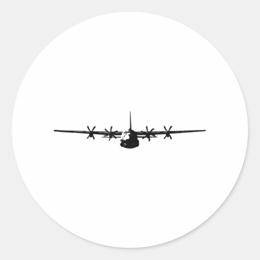 C-130 Hercules Military Aircraft ラウンドシール (正面)