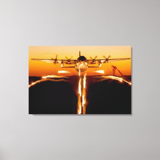 C-130Hヘラクレス24x36 キャンバスプリント (正面)
