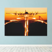 C-130Hヘラクレス40x60 キャンバスプリント (インサイチュ (ウッドフロア))