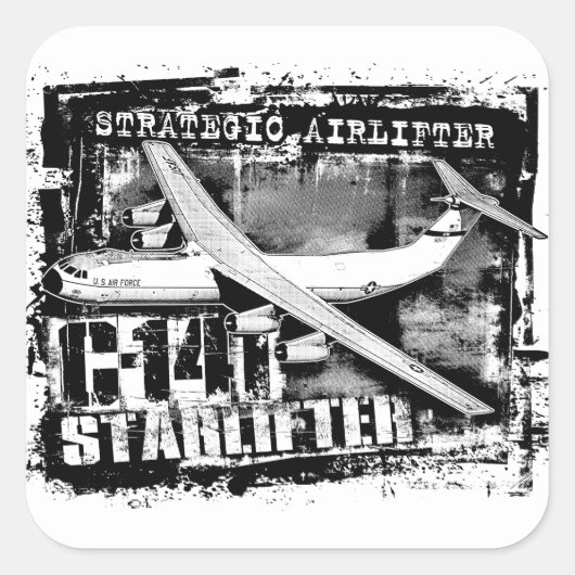 C-141スターリフタースクエアステッカー スクエアシール (正面)