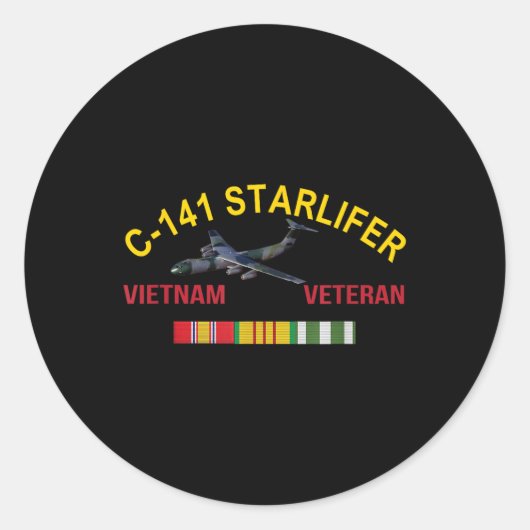 C-141スターリフターベトナム退役軍人スターリフターエアクラ ラウンドシール (正面)