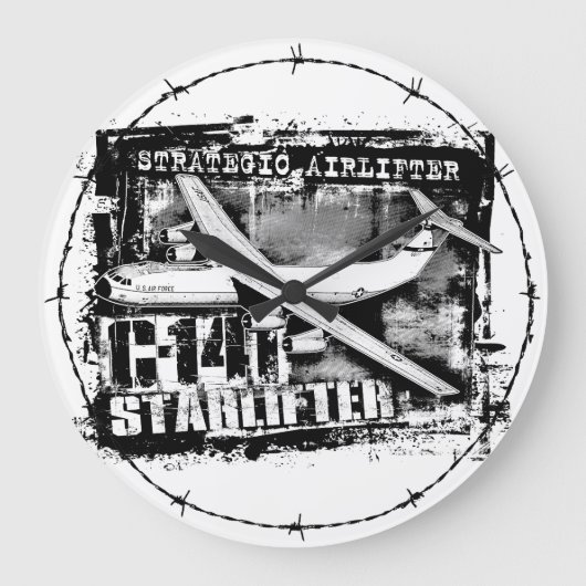 C-141スターリフター長時計アクリル壁時計 ラージ壁時計 (正面)
