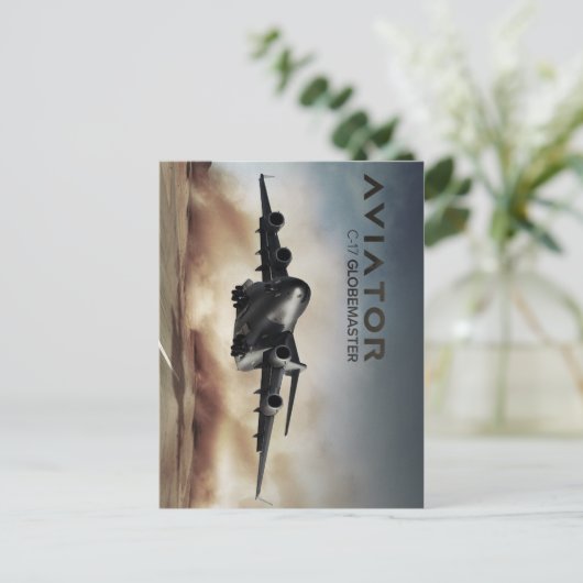 C-17グローバルマスター貨物飛行機 ポストカード (スタンド正面)