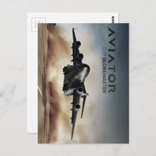 C-17グローバルマスター貨物飛行機 ポストカード (正面/裏面)