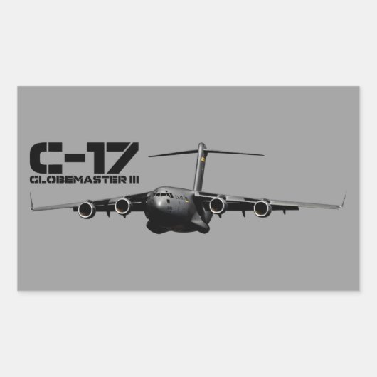 C-17グローバルマスターIII 長方形シール (正面)