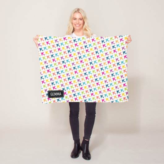 C-17輸送用ジェット名前をカスタムするベビーブランケット フリースブランケット (インサイチュ)