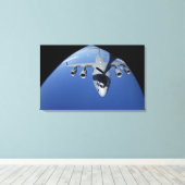 C-17 Globemaster IIIが燃料2を受け取る キャンバスプリント (インサイチュ (ウッドフロア))