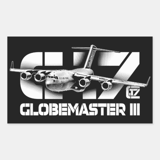 C-17 Globemaster III長方形ステッカー 長方形シール (正面)