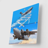 C-17 GLOBEMASTER III スクエア壁時計 (傾斜)