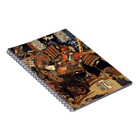 c.1800sを戦う武士の古く日本のな絵画 ノートブック (右側)