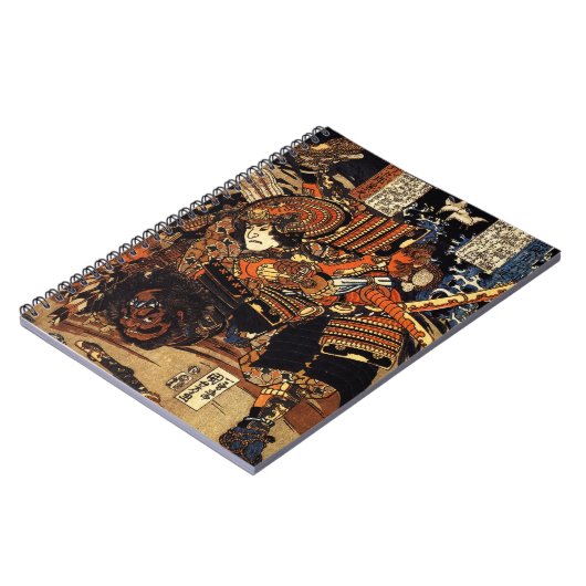 c.1800sを戦う武士の古く日本のな絵画 ノートブック (左側)