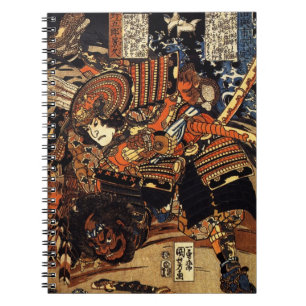 c.1800sを戦う武士の古く日本のな絵画 ノートブック