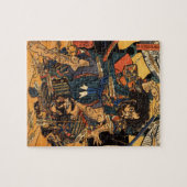 c.1800sを戦う武士の日本のな絵画 ジグソーパズル (横)