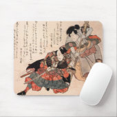 c. 1800'sを絵を描いている日本のな武士 マウスパッド (マウス)
