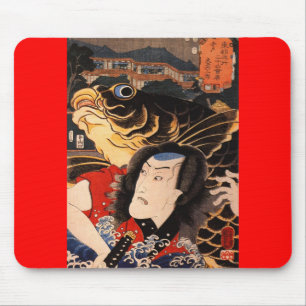 c. 1800'sを絵を描いている日本のな武士 マウスパッド
