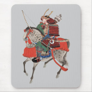 、c. 1878年馬上のヴィンテージの武士 マウスパッド