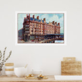 c 1900 Water color St. Enoch Hotel Glasgow ポスター (キッチン)