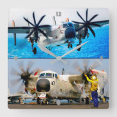 C-2グレイハウンド スクエア壁時計 (正面)