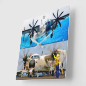 C-2グレイハウンド スクエア壁時計 (傾斜)