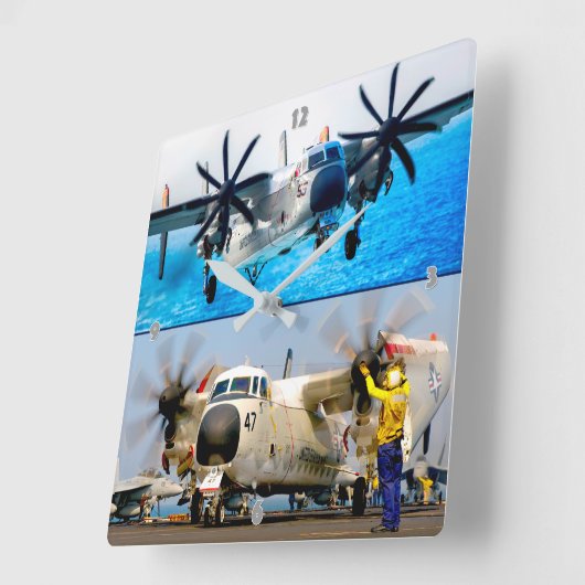 C-2グレイハウンド スクエア壁時計 (傾斜)