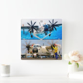 C-2グレイハウンド スクエア壁時計 (ホーム)