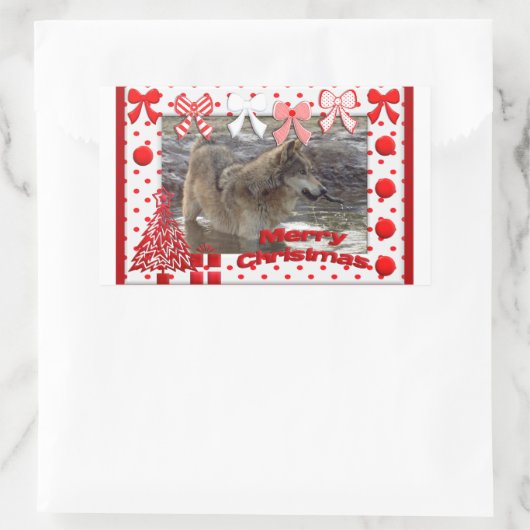 c-2011-gray-wolf-017 長方形シール (バッグ)