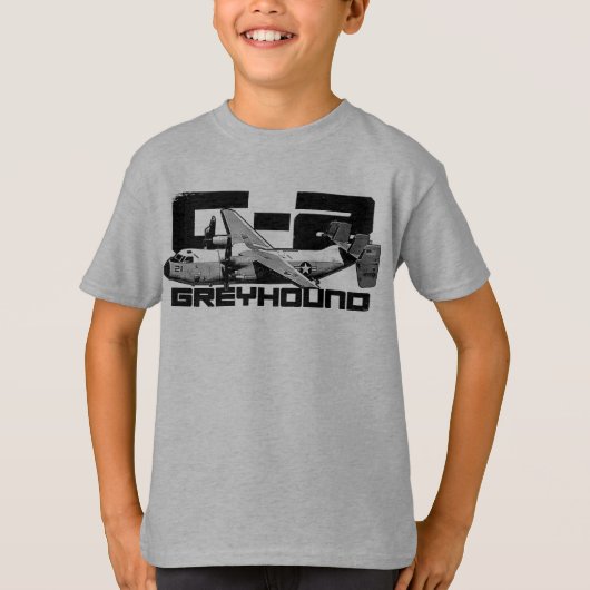 C-2 Greyhound Kidsの基本的なハンズタグレスコンフォートソ Tシャツ (正面)